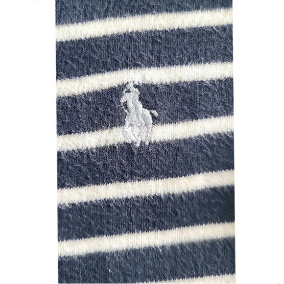 Ralph Lauren Baby Boy Blue & White  Striped Romper size 9 months Light Blue Logo - Picture 3 of 7